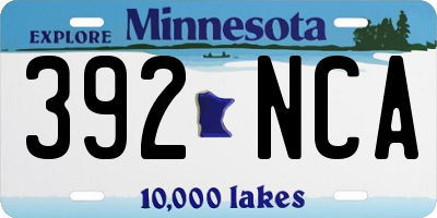 MN license plate 392NCA