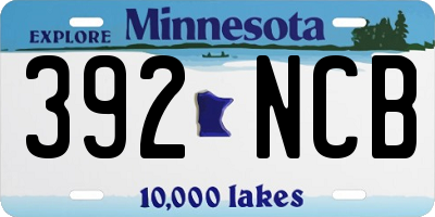 MN license plate 392NCB