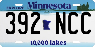 MN license plate 392NCC