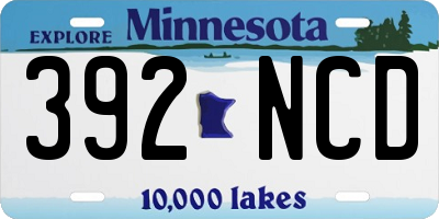 MN license plate 392NCD