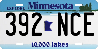 MN license plate 392NCE