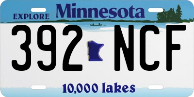 MN license plate 392NCF