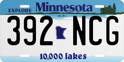 MN license plate 392NCG