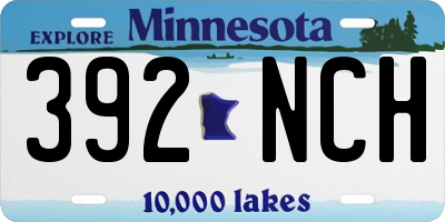 MN license plate 392NCH