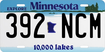 MN license plate 392NCM