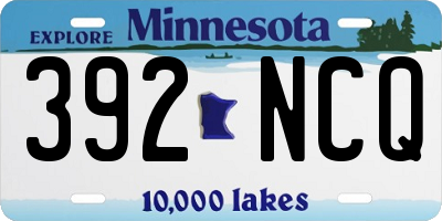 MN license plate 392NCQ