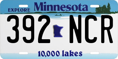 MN license plate 392NCR