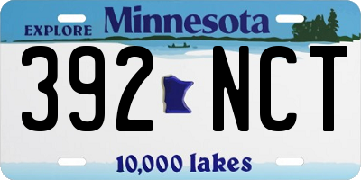 MN license plate 392NCT