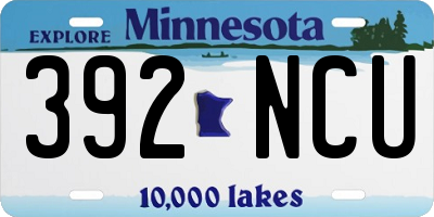 MN license plate 392NCU