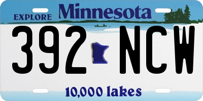 MN license plate 392NCW