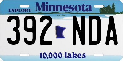MN license plate 392NDA
