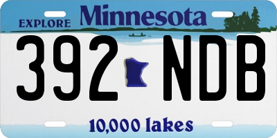 MN license plate 392NDB