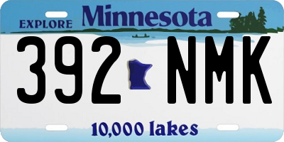 MN license plate 392NMK
