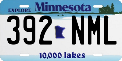 MN license plate 392NML