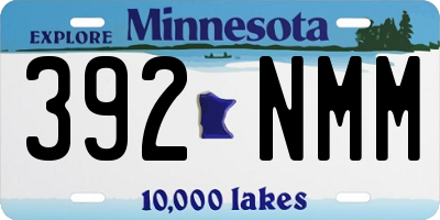 MN license plate 392NMM