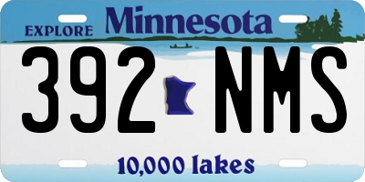 MN license plate 392NMS