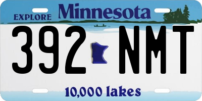 MN license plate 392NMT