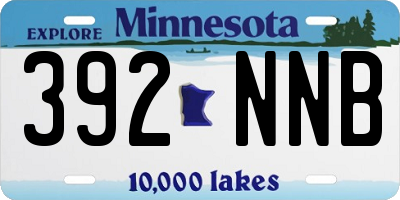 MN license plate 392NNB