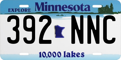 MN license plate 392NNC