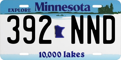 MN license plate 392NND