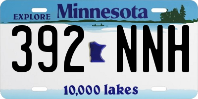 MN license plate 392NNH