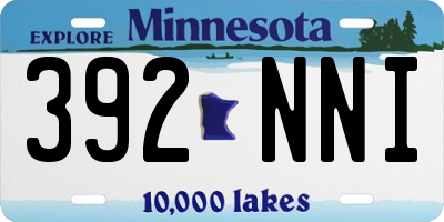 MN license plate 392NNI