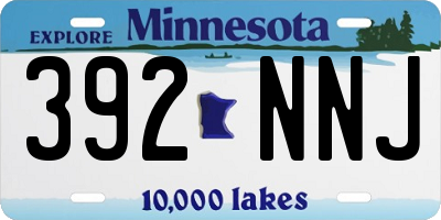 MN license plate 392NNJ