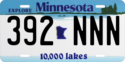 MN license plate 392NNN