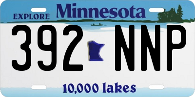 MN license plate 392NNP