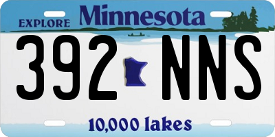 MN license plate 392NNS