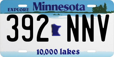 MN license plate 392NNV