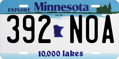 MN license plate 392NOA