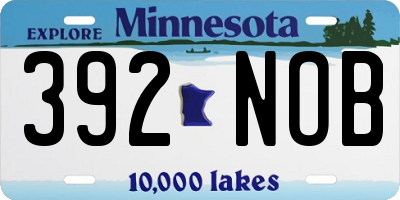 MN license plate 392NOB