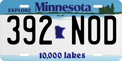 MN license plate 392NOD