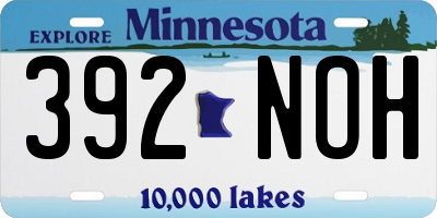 MN license plate 392NOH