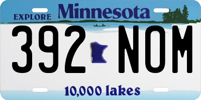 MN license plate 392NOM
