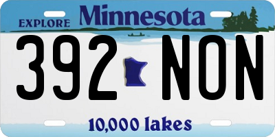 MN license plate 392NON