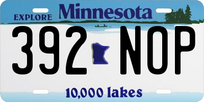 MN license plate 392NOP