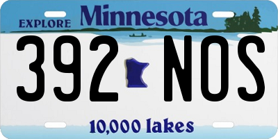 MN license plate 392NOS