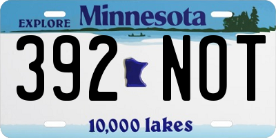 MN license plate 392NOT