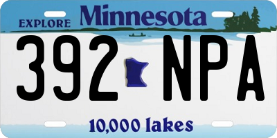 MN license plate 392NPA
