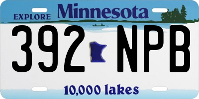 MN license plate 392NPB