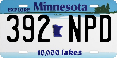 MN license plate 392NPD