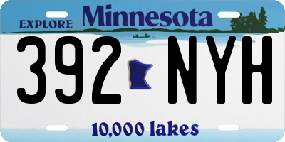 MN license plate 392NYH