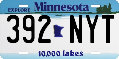 MN license plate 392NYT