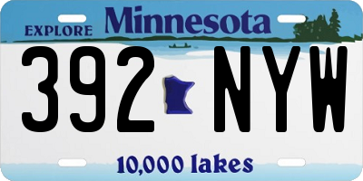 MN license plate 392NYW