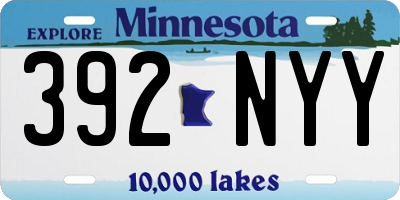 MN license plate 392NYY