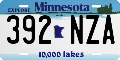 MN license plate 392NZA