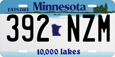 MN license plate 392NZM