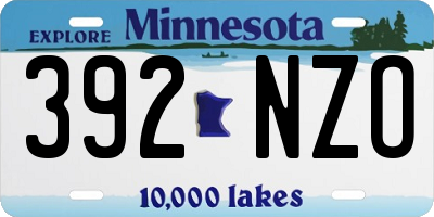 MN license plate 392NZO